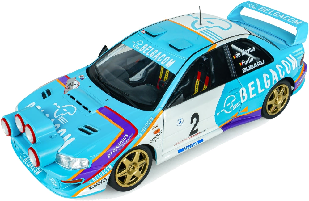 Available To Order – Subaru Impreza S5 WRC99 Green #2 Mevius Fortin Belgium Ypres Westhoek Rally 1998 1:18 Solido Model (SOL 1807411)