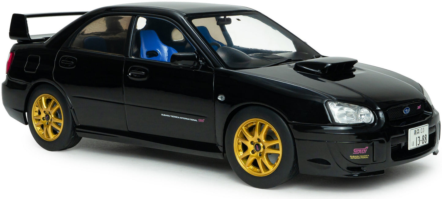 Available To Order – Subaru Impreza WRX STI Java Black Pearl 2004 1:18 Solido Model (SOL 1812305)