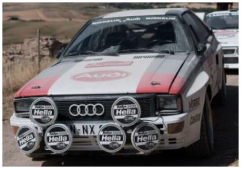 Available To Order – Audi Quattro A2 #5 H.Mikkola/A.Hertz Rally Sanremo 1983 (w/'Race for Glory' Parts) 1:18 SunStar Model (SUN H4256)