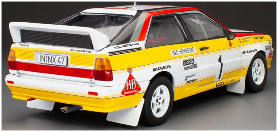 Available To Order – Audi Quattro A2 #1 W.Rohrl/C.Geistdorfer Rallye Monte Carlo 1984 (999pcs) 1:18 (SUN H4258)