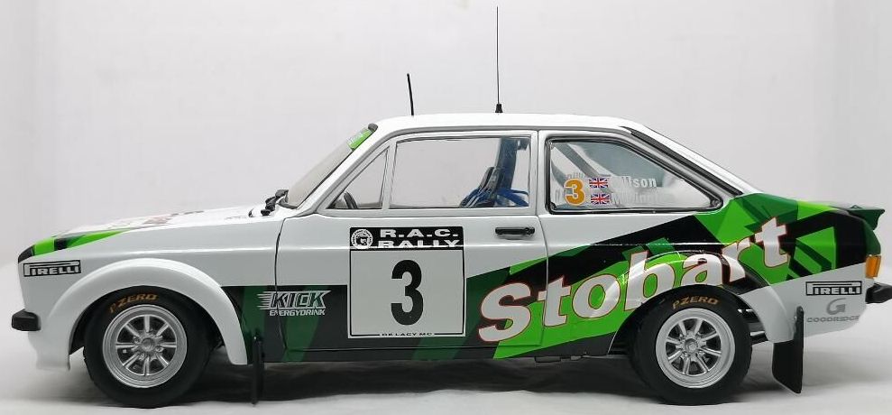 Available To Order – Ford Escort Mk II RS 1800 #3 Stobart Alber Clark Rally 2008 M.Wilson/J.Millington 1:18 (SUN H4852)