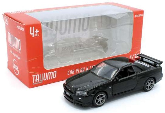 Available to Order – Nissan GT-R34 V-Spec II - Black Pull Back 1:36 (TAY 36115210)