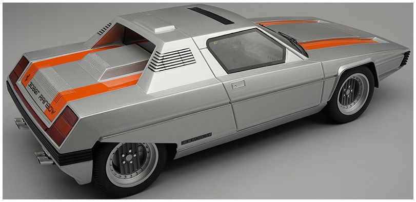 Available To Order – Ferrari 308 GT Bertone Rainbow 1976 Silver Metallic/Orange Bertone 1st Maquette 1:18 (TEC 18180F)