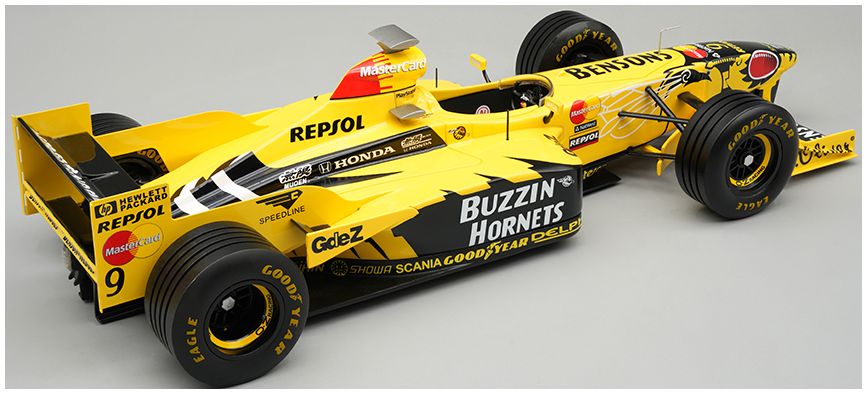 Jordan Honda 198 1998 Winner Belgium #9 Damon Hill 1:18 Tecnomodels Mythos Model (view 2)