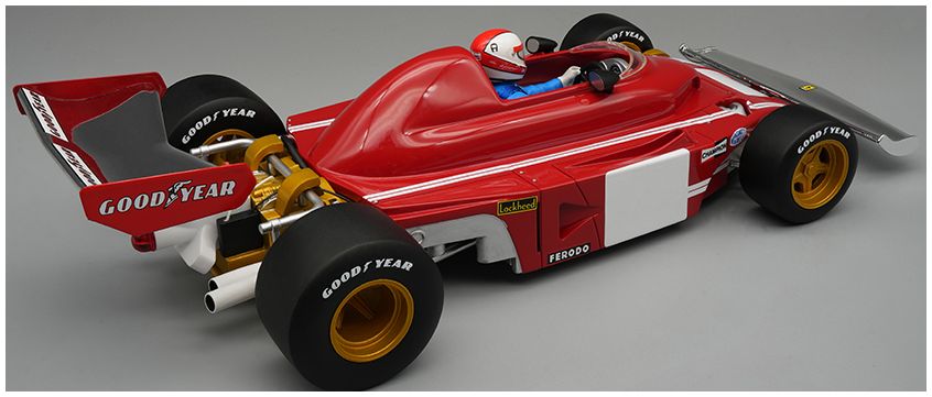 Available To Order – Ferrari 312 B3 Test Monza GP Clay Regazzoni w/Driver Figure 1:18 Tecnomodels Mythos Model (TEC D18313C)