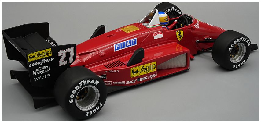 Available To Order – Ferrari 156-85 F1 Winner Canada GP 1985 #27 Michele Alboreto (w/Driver) 1:18 Tecnomodels Mythos Model (TEC D18322B)