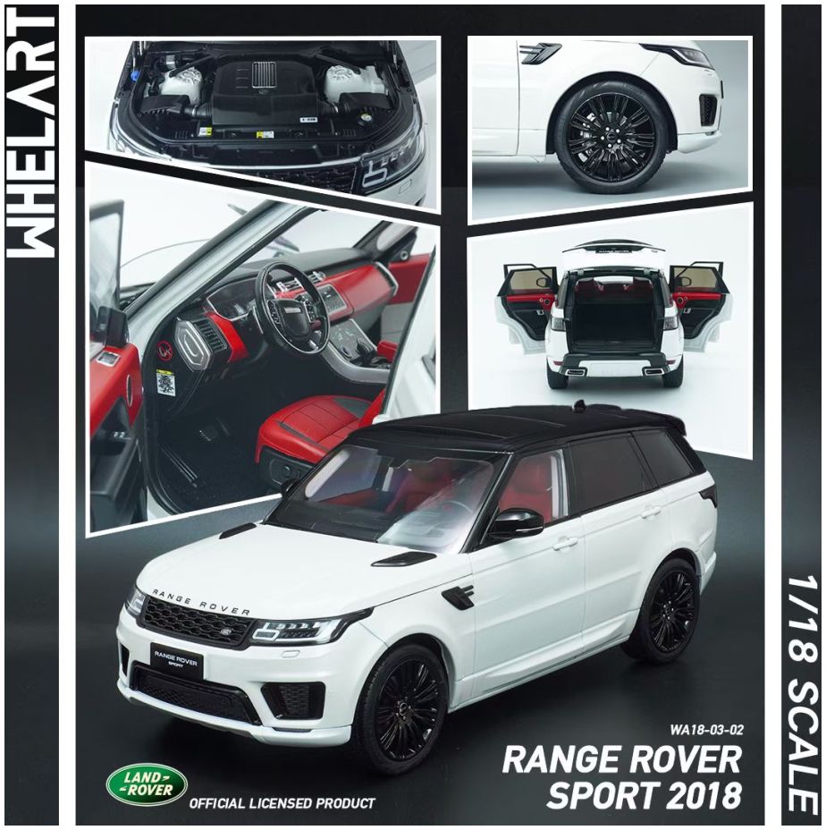 Available to Order – Range Rover Sport 2018 White/Black Wheels 1:18 (WHE 180302)