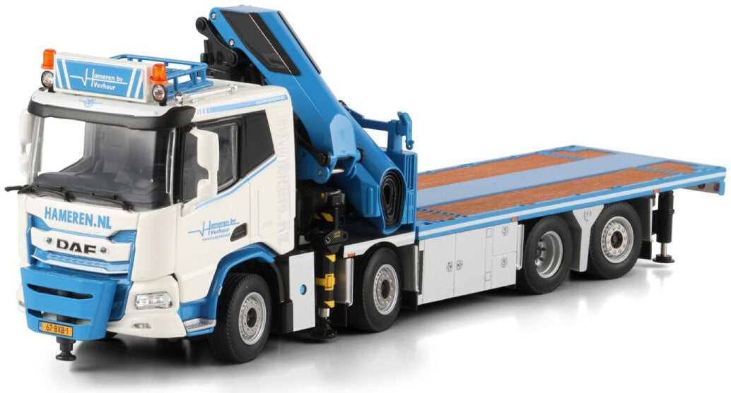 Available To Order – DAF XD SL Riged Flatbed Truck 8x2 Tag Axle w/Palfinger PK 480 TEC van Hameren B.V. 1:50 (WSI 01-5072)