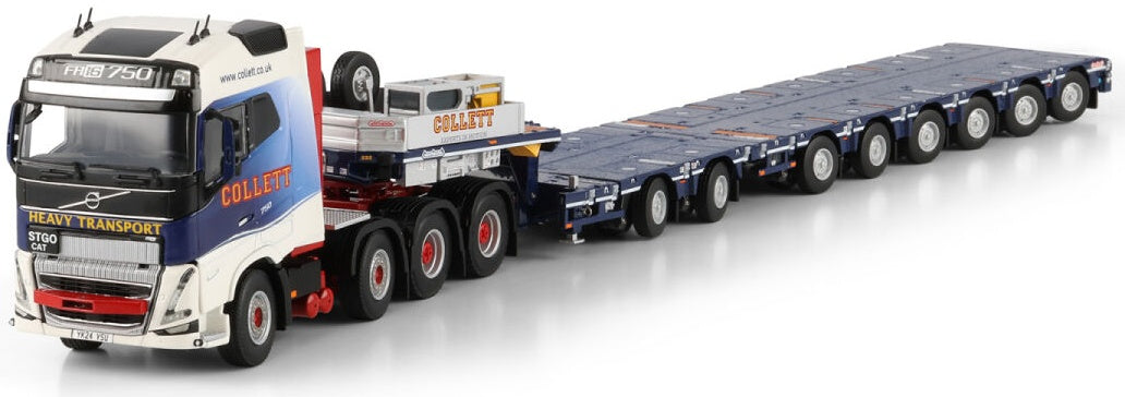 Available To Order – Volvo FH5 Globetrotter 8x4 Manoovr w/2 Axle Dolly 6 Axle Collett 1:50 (WSI 01-5175)