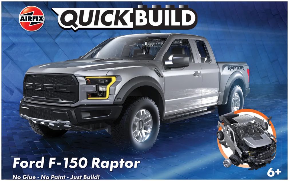 Available To Order – QUICKBUILD Ford F-150 Raptor - Grey Airfix Model (AIR J6053)