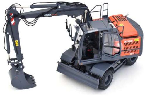 Available To Order – Atlas 185W Wheeled Excavator w/Nokian Tyres and Standard Atlas Bucket 1:32 (AT 3200152)