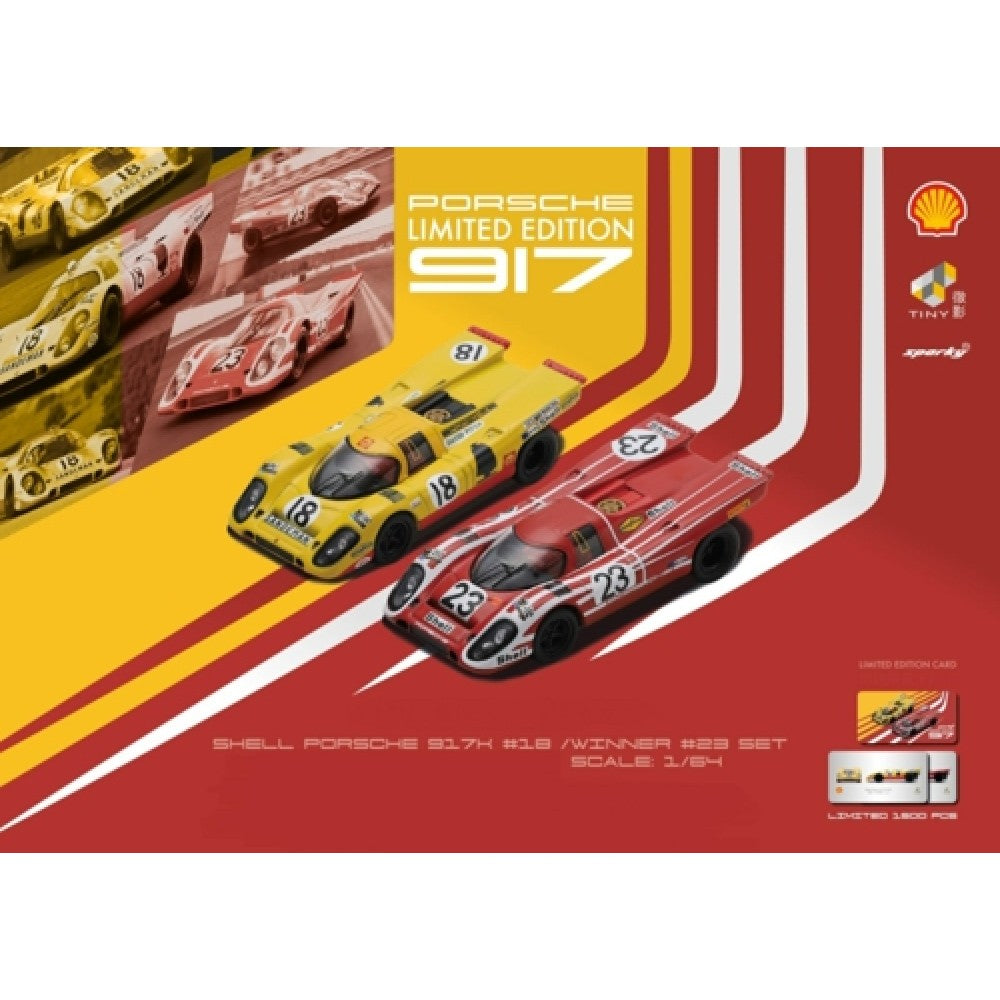THIS ITEM IS AVAILABLE TO ORDER FROM OUR SUPPLIER - 1:64 TINY CITY ATCYCOMBO64001 PORSCHE 917K SHELL COMBO LE MANS WINNER 1970 AND SHELL 24H LE MANS 1970 PIPER/VAN LENNEP NO.18 (SPARKY X TINY X SHELL)