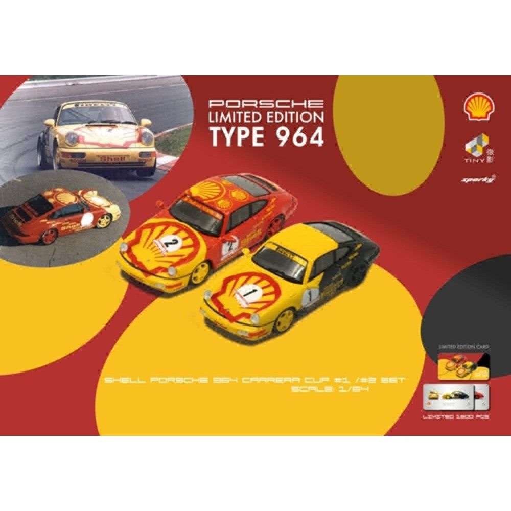 THIS ITEM IS AVAILABLE TO ORDER FROM OUR SUPPLIER - 1:64 TINY CITY ATCYCOMBO64002 SHELL PORSCHE 911 (964) CUP COMBO SHELL PIRELLI NO.1 KAUFMANN AND SHELL TROPHY (SPARKY X TINY X SHELL)