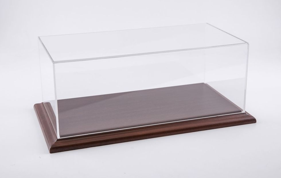 Available To Order – Molsheim Display Case with Mahogany Wood Base (Wide Edge) 1:43 Atlantic Model (ATL 10041)