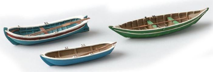 Available to Order – Old Fashion Rowboats (3 Pieces) 1:87 Ready-Made, Painted 1:87 (ATT 387008)
