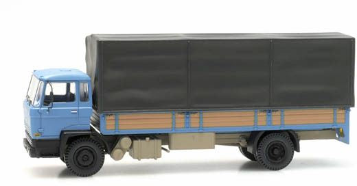 Available To Order – DAF Tiltcab A Open Bed Truck With Canvas Blue 1:87 Ready-Made, Painted 1:87 Artitec Model (ATT 48705101)