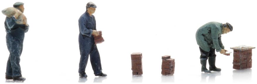 Available To Order – Bricklayers 1930s - 1990s Ready-Made Figures 1:160 Artitec Model (ATT 5160001)