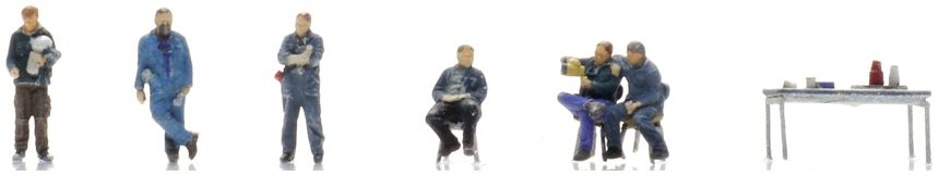 Available to Order – Steelworkers (6x) Ready-Made Figures 1:220 Artitec Model (ATT 5220004)