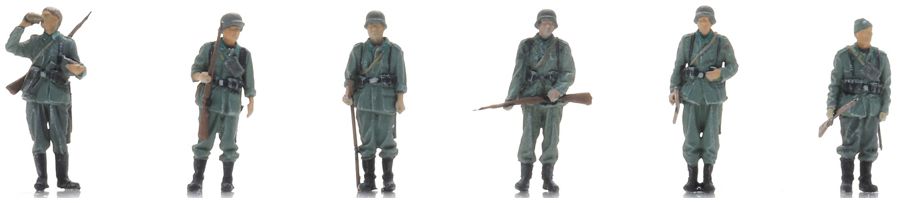 Available to Order – Infantry Awaiting Transport (6x) (WM) Ready-Made Figures 1:87 Artitec Model (ATT 5870066)