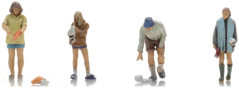 Available To Order – Camping Life Morning (4x) Ready-Made Figures 1:87 Artitec Model (ATT 5870097)