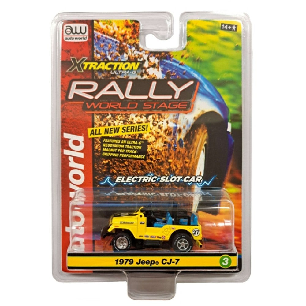 Available to Order – 1979 Jeep Cj-7 No.27 Yellow Electric Slot Car 1:64 Auto World Model (AWSC380A-3)