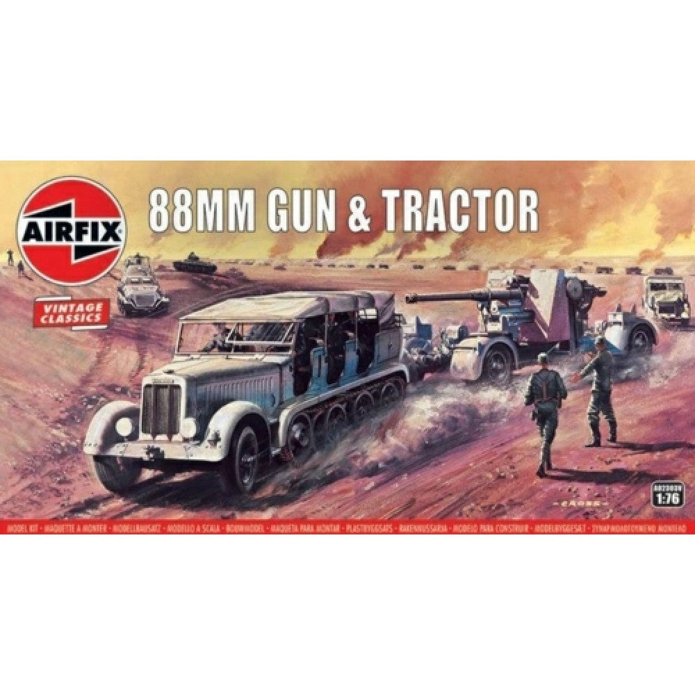 THIS ITEM IS AVAILABLE TO ORDER FROM OUR SUPPLIER - 1:76 AIRFIX AX02303V 88MM FLAK GUN AND TRACTOR (PLASTIC KIT)