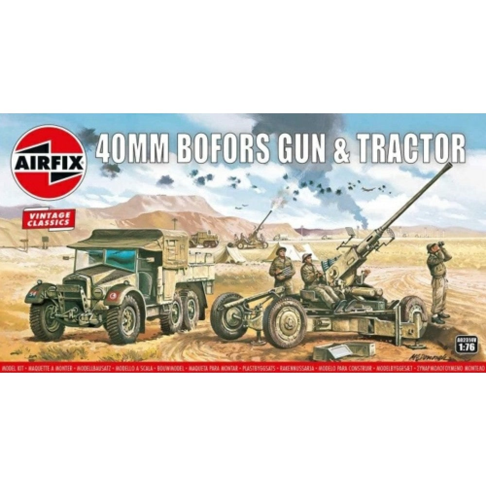 Available to Order – Bofors Gun and Tractor (Plastic Kit) 1:76 Airfix Model (AX02314V)