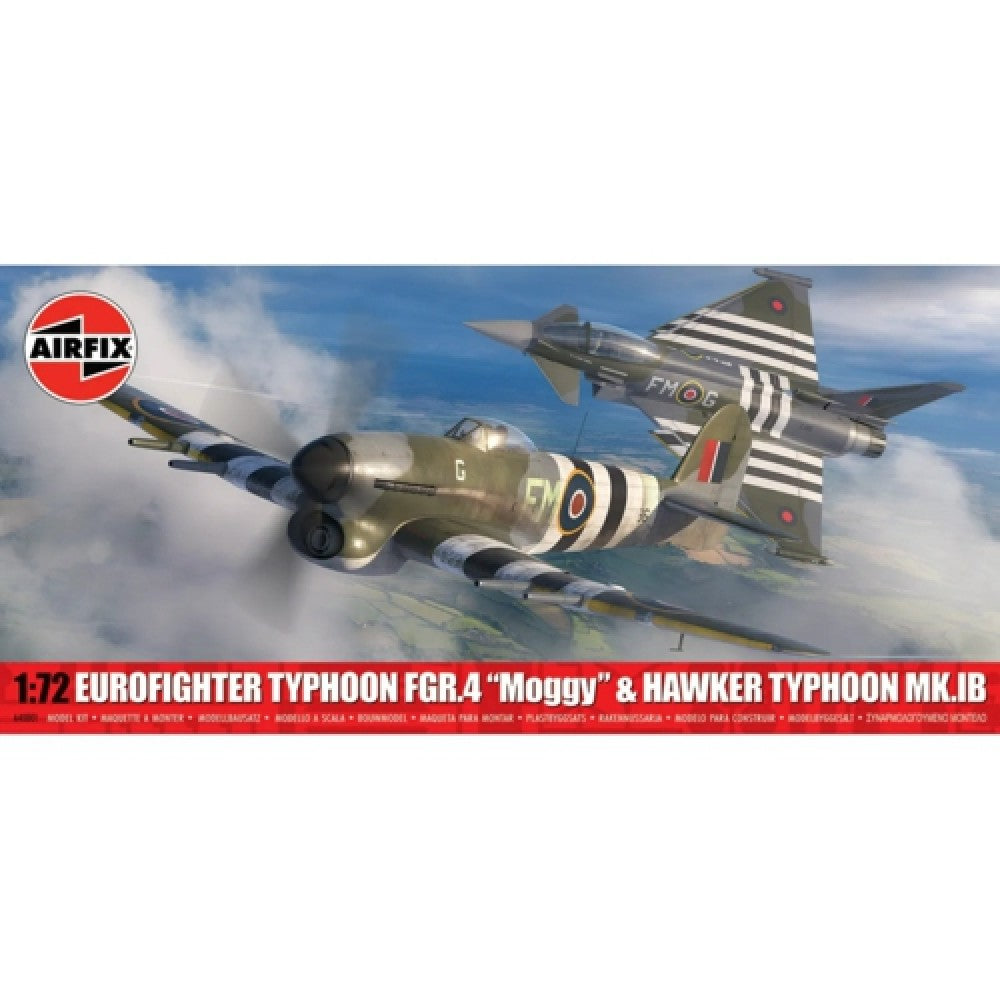 Available to Order – Twin Pack - Eurofighter Typhoon Fgr.4 (fmog) and Hawker Typhoon Mk.ib (Plastic Kit) 1:72 Airfix Model (AX40001)