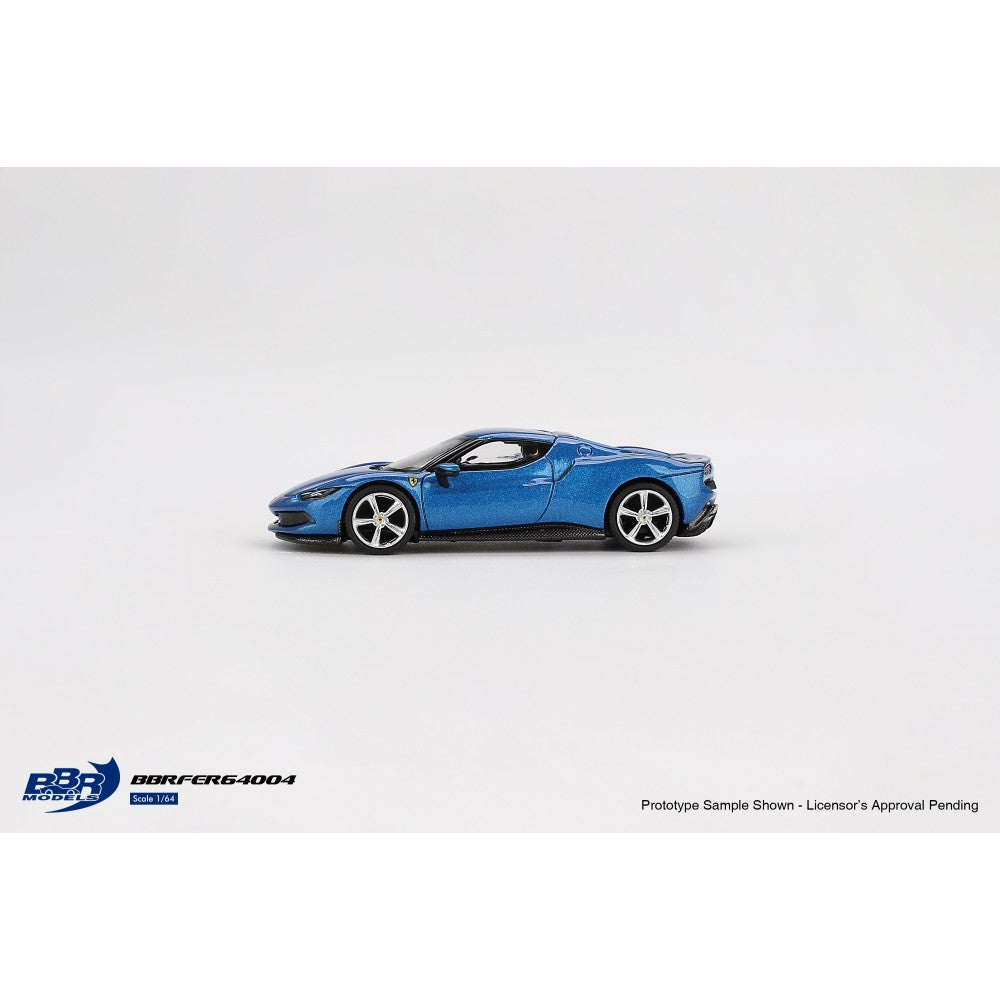 Ferrari 296 GTB Blu Corsa 1:64 BBR Model Car (BBRFER64004)