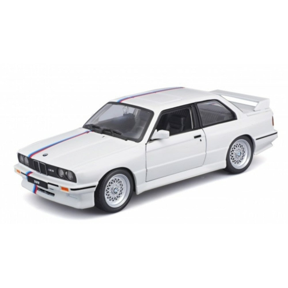 Available to Order – BMW M3 (e30) 1988 White/blue/red 1:24 Burago Model (BG21100W)