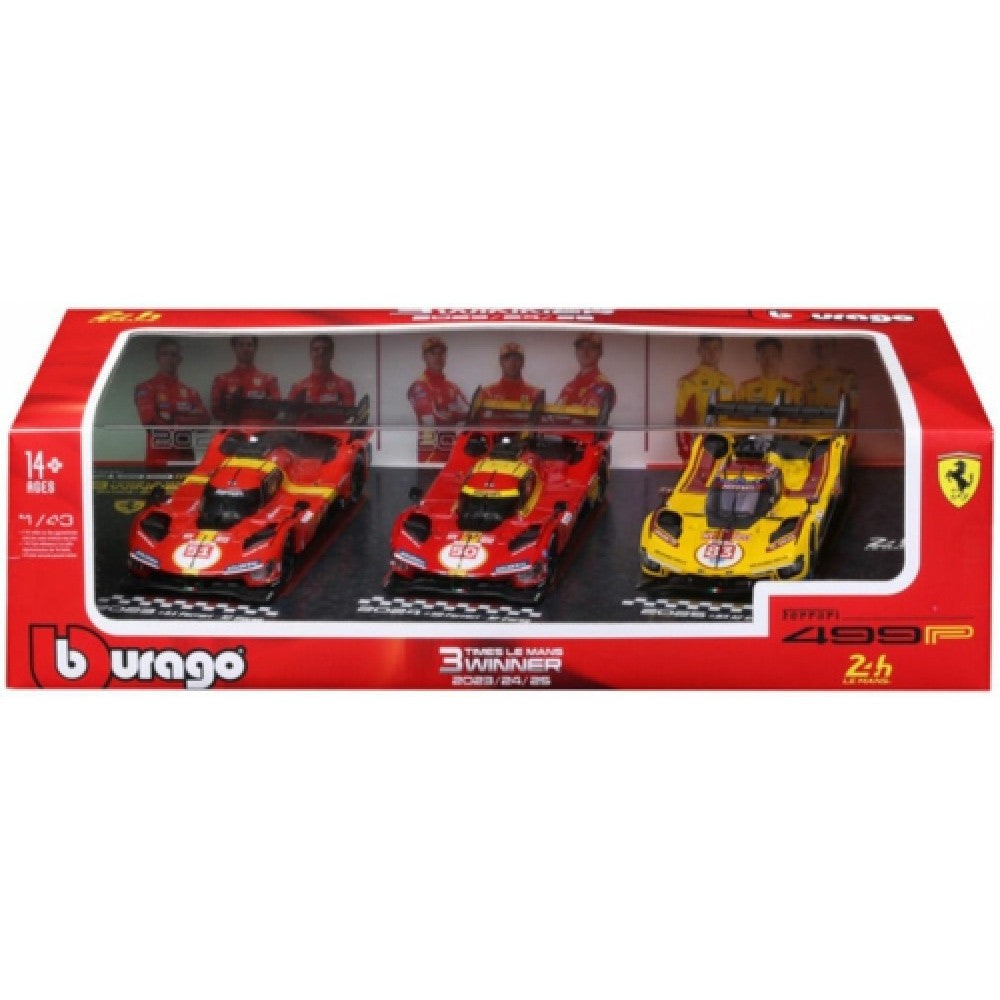 Available To Order – BG36324 - 1:43 Ferrari 499P Winner 24H Le Mans Af Corse Set No.83 2025 / No.50 2024 / No.51 2023 Bburago Model (BG36324)