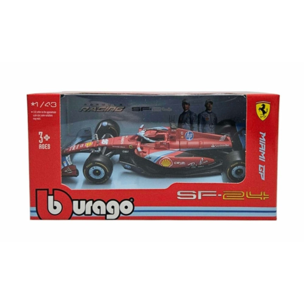 Available to Order – Ferrari F1 SF-24 No.16 3rd Miami GP 2024 Charles Leclerc 1:43 Burago Model (BG36844LECMIAMI)