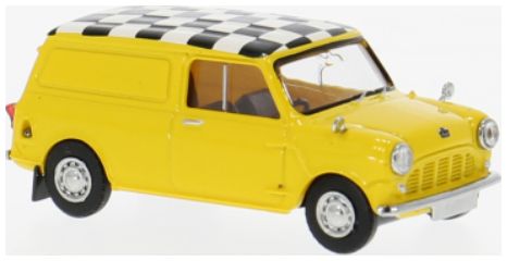 Available To Order – Austin Mini Countryman Yellow 1960 Checkered Flag 1:87 (BRE 15364)