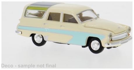 Available To Order – Wartburg 311 Camping Beige/Blue 1959 1:87 Brekina Model (BRE 27124)