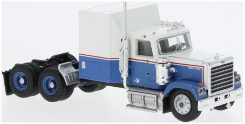 Available To Order – Chevrolet Bison Towing Vehicle White/Blue 1:87 Brekina Model (BRE 85781)