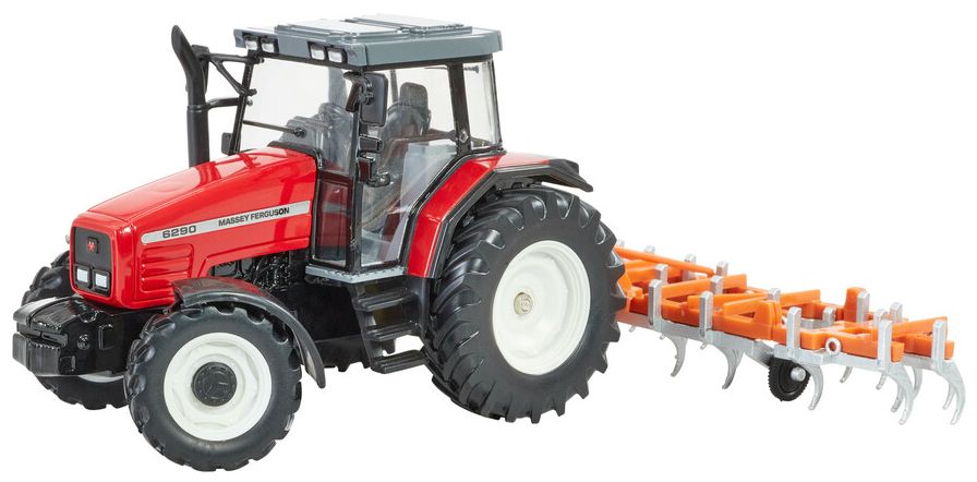 Available to Order – Massey Ferguson 6290 Playset w/Fold Up Cultivator 1:32 (BRI 43335)