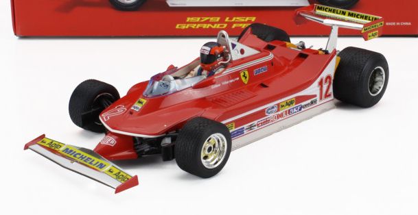 Ferrari F1 312T4 #12 Winner GTP(18-01546) USA East w/Figure & Wets 1979 G.Villeneuve 1:18 Bburago Model