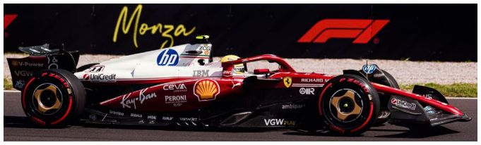 Ferrari F1 SF-25 HP #44 Monza GP 2025 Hamilton 'Niki Lauda 50th Anniv' w/Case 1:18 Bburago Model