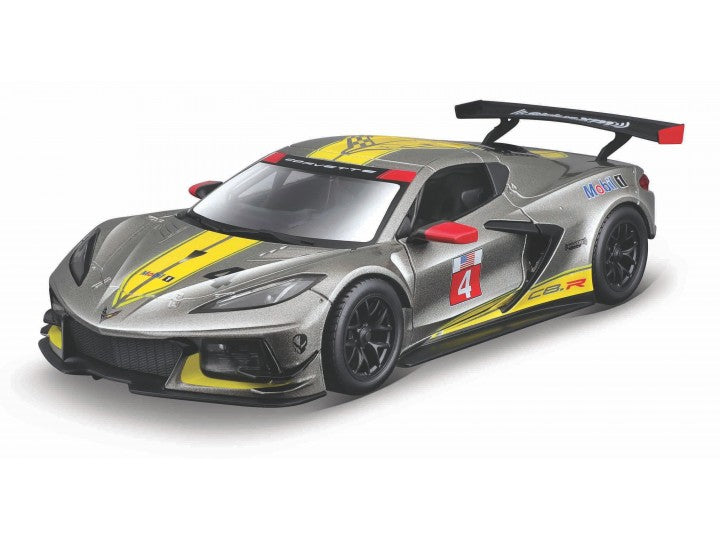 Available To Order – Chevrolet Corvette C8R #4 2020 Grey/Yellow 1:24 Bburago Model (BUR 28024)