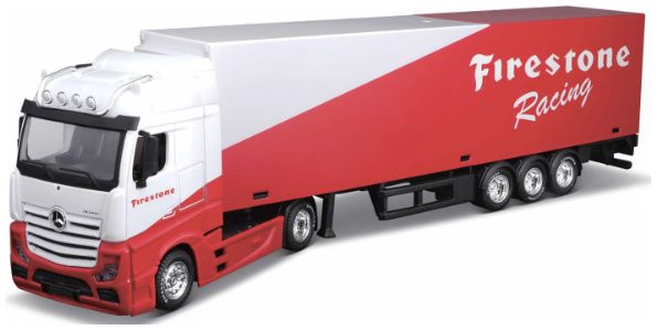 Available To Order – Mercedes Benz Actros Gigaspace Firestone Racing 1:43 Bburago Model (BUR 31460R)