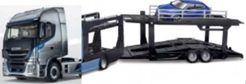 Available to Order – Iveco S-WAY 570 Multicar Carrier + 1 Car 1:43 (BUR 31475)