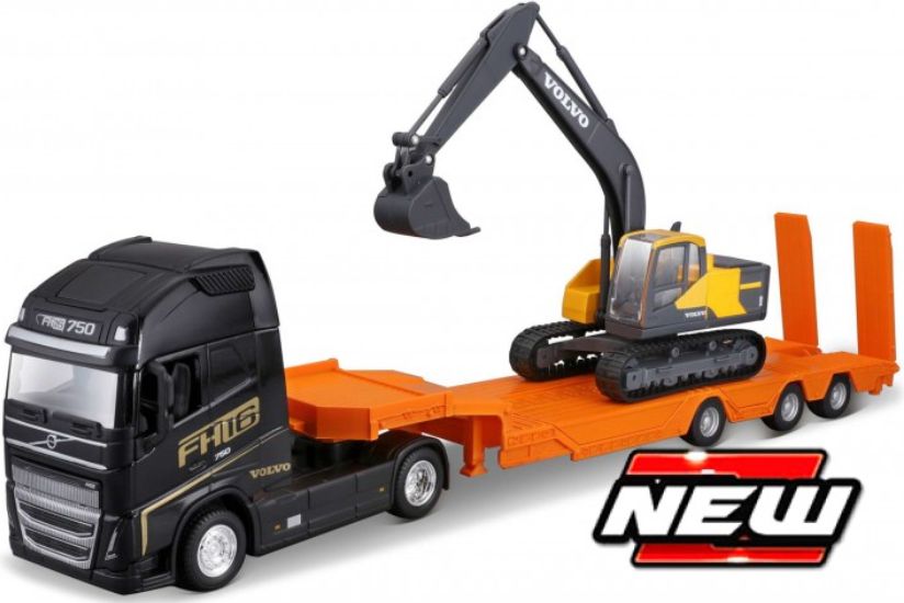 Available to Order – Volvo FH16 w/Lowloader & Excavator 1:43 (BUR 32312)