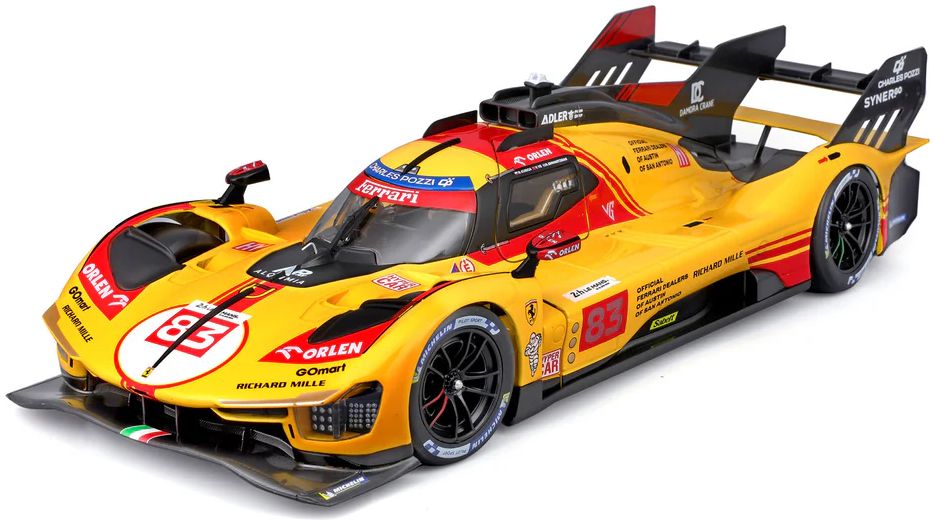 Ferrari 499P Hypercar 24h Le Mans 2024 #83 Acrylic Case and Stand 1:43 Bburago Model