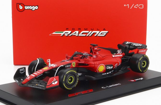 Ferrari F1 #16 Charles Leclerc 2023 Season Car w/Helmet & Case 1:43 – diecast model