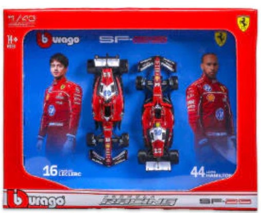 Available To Order – Ferrari SF-25 #16 Charles Leclerc + #44 Lewis Hamilton 2025 2 Car Set 1:43 Bburago Model (BUR 36856F)