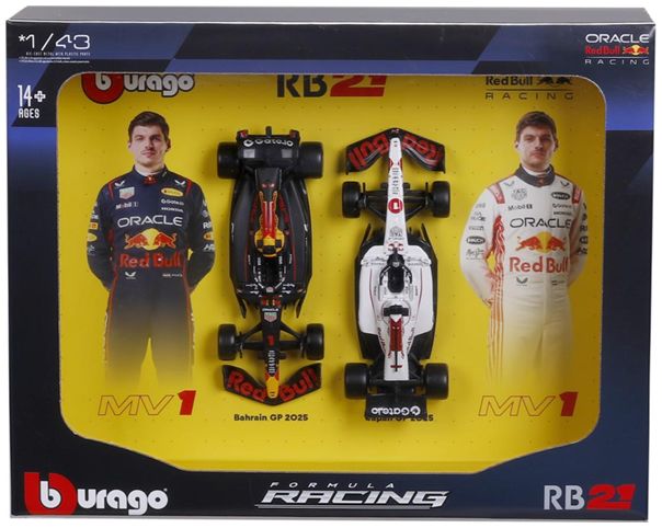 Available To Order – Red Bull Racing RB21 2025 Verstappen Driver Two Pack 1:43 Bburago Model (BUR 38099R)