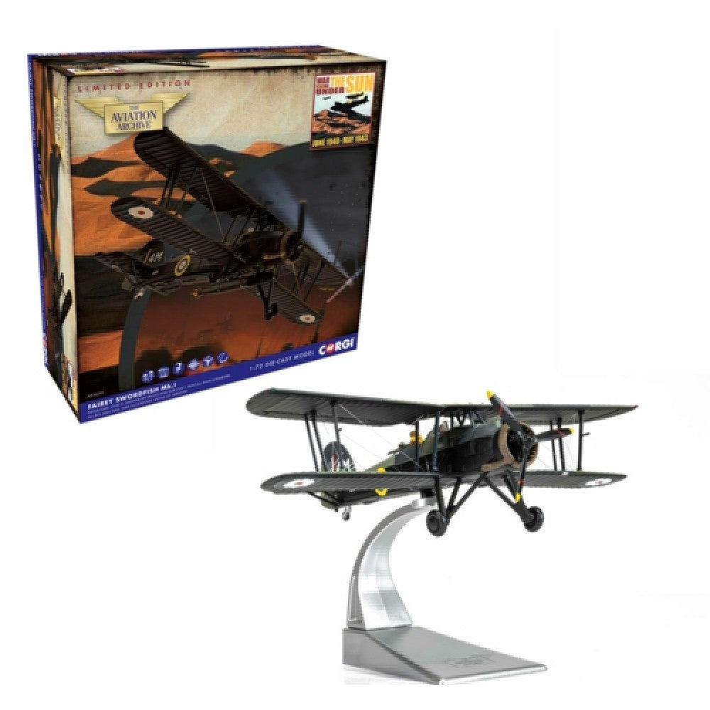Available to Order – Fairey Swordfish Mki, P4154 / 4m,battle of Taranto, November 1940 1:72 Corgi Model (CA36312)
