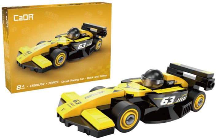 Available To Order – Mini Yellow Circuit Racing Car Brick Builder (70 pcs) 1:50 (CDA C55107W)