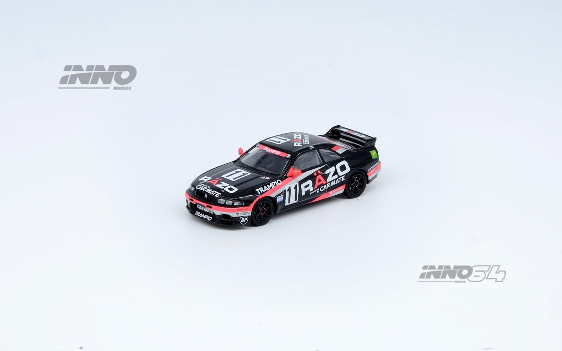 1:64 INNO64 Nissan Skyline GT-R (R33) #11 Razo Trampio N1 Super Endurance Series Sendan Highland 1995 Winner IN64-R33R-RAZO
