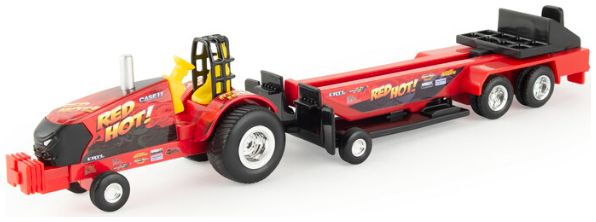 Case IH Magnum Pulling Tractor Red Hot w/Pulling Sled 1:64 ERTL Farm Model